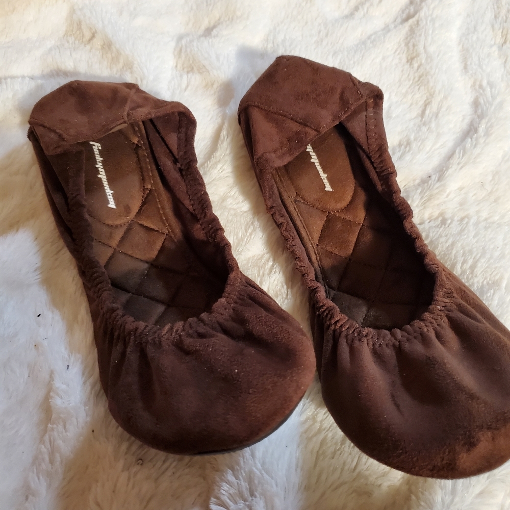 NWT funky monkey brown foldable ballet flats